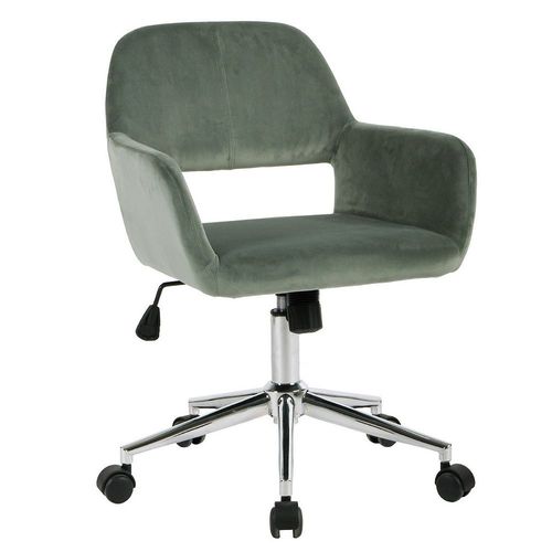 Chaise De Bureau Vert Clair Avec Revêtement En Tissu - Réglable En Hauteur - 55 * 56 * 75-85cm