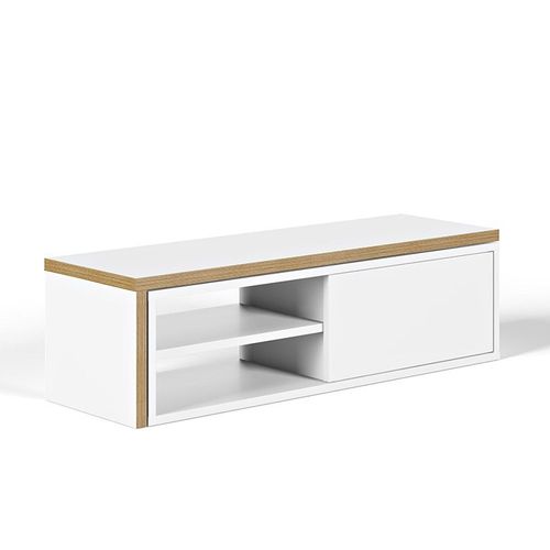 Meuble Tv "Move" 110-203cm Contreplaqué & Blanc Mat - Temahome
