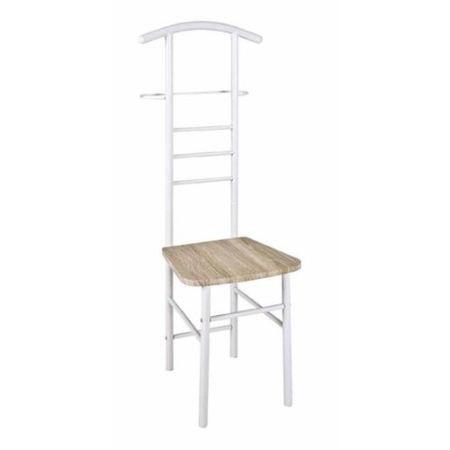 Valet De Chambre & Assise "Remo" 119cm Naturel & Blanc