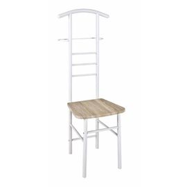 Valet De Chambre & Assise "Remo" 119cm Naturel & Blanc