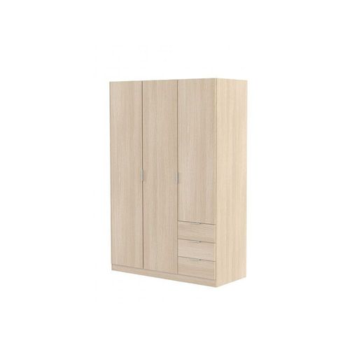 Armoire Nina 3 Portes Et 3 Tiroirs L121 X H180 Cm - Bois Clair