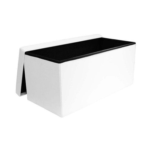 Banc Coffre De De Rangement En Simili Cuir Zoé Blanc