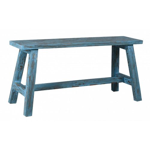 Banc En Acajou Teinté Bleu Antique
