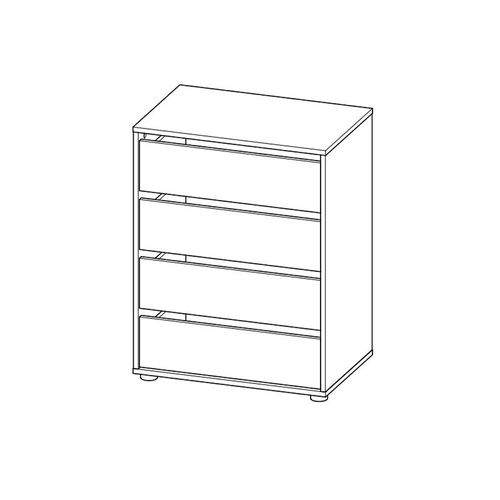 Bloc Rangement Tyblok 4 Tiroirs H 76 Cm - Blanc