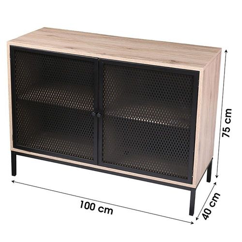 Buffet 2 Portes Grillage Soho - Naturel Clair