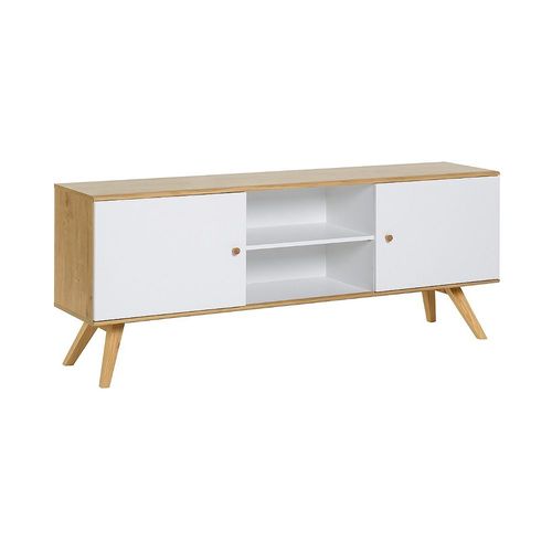 Buffet Bas 2 Portes Avec Étagère Centrale L179,5 Cm - Nature