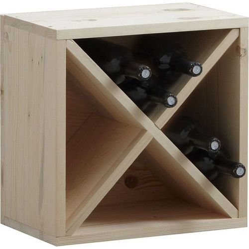 Casier De Rangement 16 Bouteilles En Épicéa 40 X 25 X 40 Cm