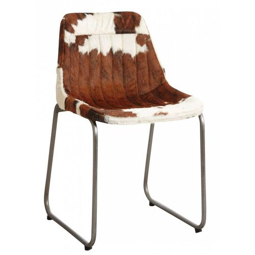Chaise En Peau De Vache Marron Et Blanche