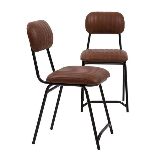 Chaise Industrielle Marron "Dinner" (Lot De 2)