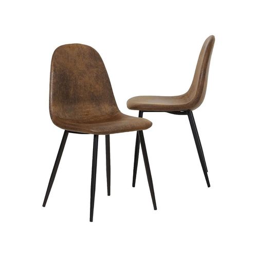 Chaise Scandinave Marron (Lot De 2)