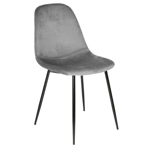 Chaise Velours Côtelé Giulia Gris - Gris