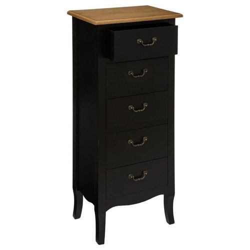 Chiffonnier 5 Tiroirs Noir Chrysa Atmosphera - Noir
