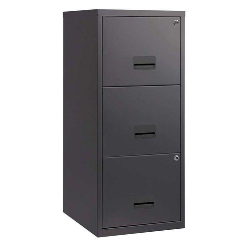 Colonne De Rangement En Acier 3 Grands Tiroirs Anthracite