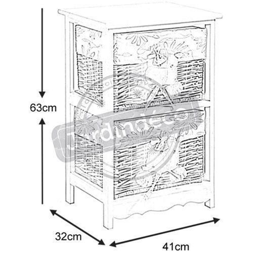 Commode 2 Tiroirs Hippopotames