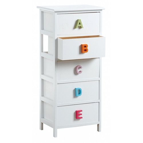 Commode Chambre Enfant Alphabet 5 Tiroirs