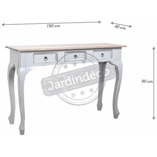 Console 3 Tiroirs En Bois Gris
