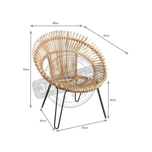Fauteuil Soleil En Rotin Naturel Et Métal