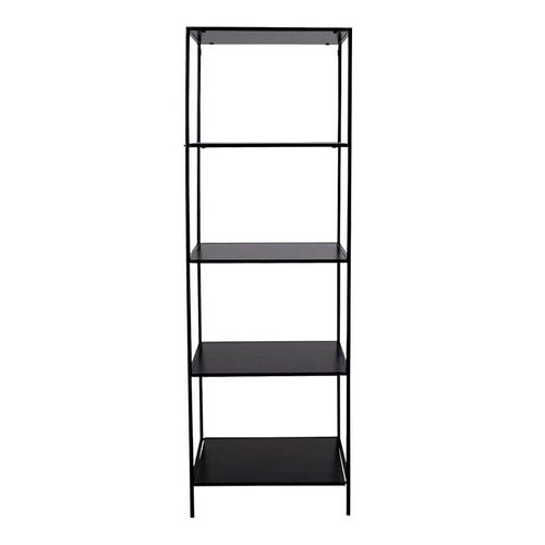 Harald - Etagère 5 Plateaux Acier Noir Et Bois Noir