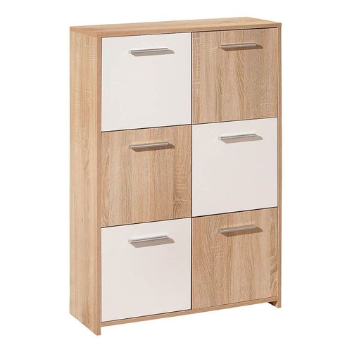 List - Meuble De Rangement 6 Portes Aspect Bois