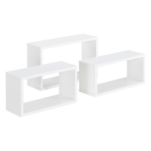 Lot De 3 Étagères Murales Mandal De Tailles Différentes Blanc Mat [En.Casa]