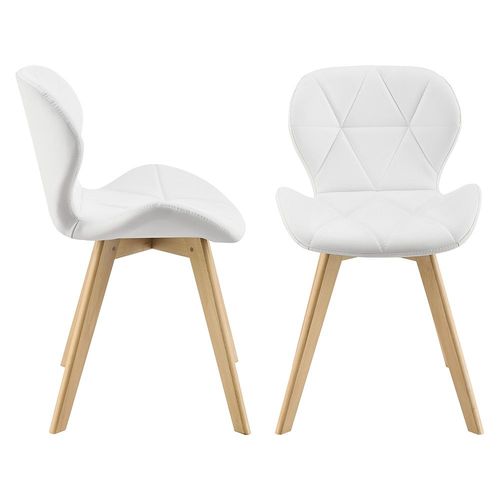 Lot De 4 Chaises Älmhult Similicuir 81 X 57 X 49 Cm Blanc [En.Casa]