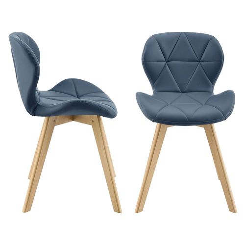 Lot De 4 Chaises Älmhult Similicuir 81 X 57 X 49 Cm Bleu [En.Casa]