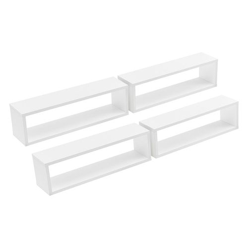 Lot De 4 Étagères Murales Fagernes 59 X 15 X 17 Cm Blanc Mat [En.Casa]
