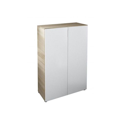 Meuble À Chaussures Carla 2 Portes (28 Paires) L72 X H103cm - Blanc / Bois
