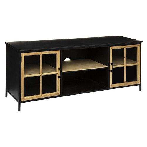 Meuble Tv 2 Portes Vitrées Baris Atmosphera - Noir