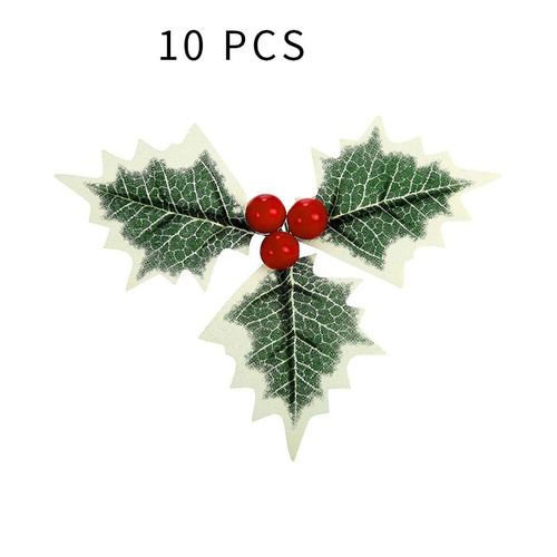 Fournitures De Décoration D'arbre De Noël, Fruits Rouges Avec Feuilles Vertes, Accessoires En Tissu Artistique, Bricolage, Haute Qualité