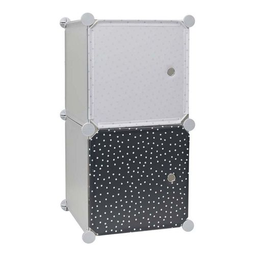 Rangement enfant 2 cubes mobulables 30x30 cm gris et bleu marine
