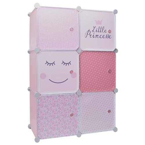 Rangement enfant 6 cubes modulables little princesse - rose