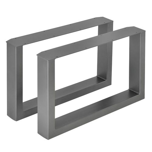 Set De 2 Pieds De Table Rectangulaire Gris Acier 64 X 40 Cm [En.Casa]