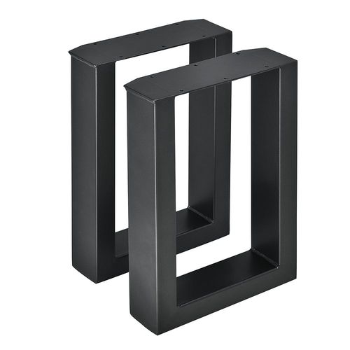 Set De 2 Pieds De Table Rectangulaire Noir 30 X 43 Cm [En.Casa]