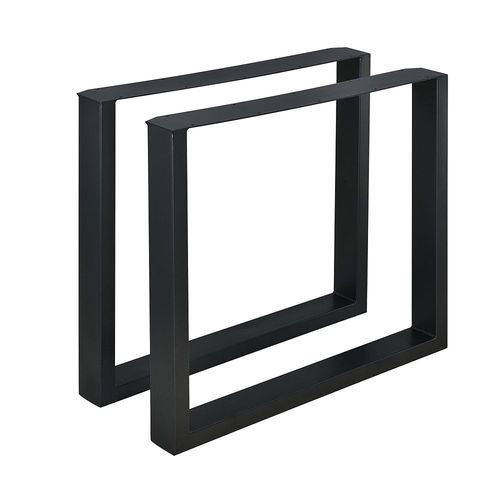 Set De 2 Pieds De Table Rectangulaire Noir 80 X 72 Cm [En.Casa]