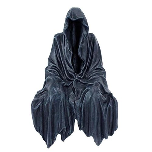 Statue En Résine Noire De Bureau, Sculpture Gothique, Pour La Récolte De L'halloween, La Faucheuse Assise, 2021, Livraison Directe