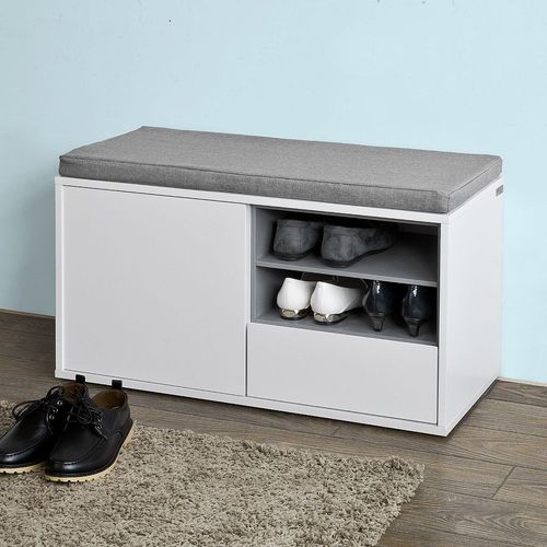 Banc De Rangement À Chaussures Avec Coussin Rembourré - Sobuy Fsr37-W