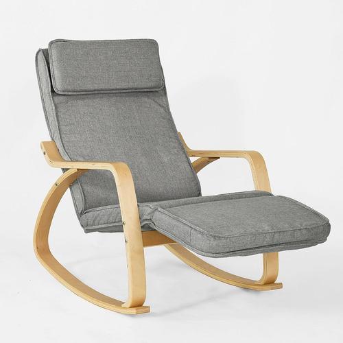 Rocking Chair Fauteuil À Bascule Avec Repose-Pieds - Sobuy Fst18-Dg