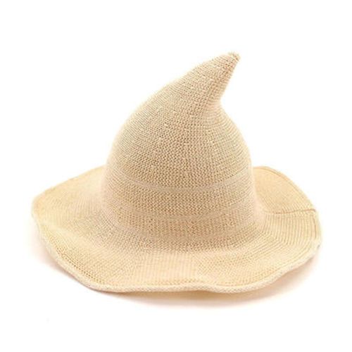 Chapeau De Sorcière En Laine Pour Femmes, 1 Pièce, Chapeau De Fête D'halloween, De Festival, En Laine De Mouton, À La Mode