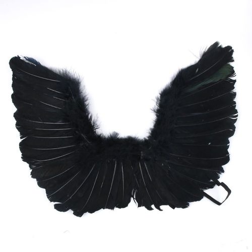 Ailes D'ange Plumes Pour Enfant | Rrobe Fantaisie, Déguisement De Fête Fée Nuit, Accessoire Cosplay, Ailes Blanches, Ailes Noires, Halloween