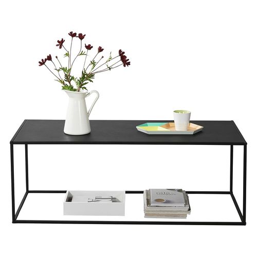 Table Console En Métal 40 X 110 X 50 Cm Noir Mat [En.Casa]