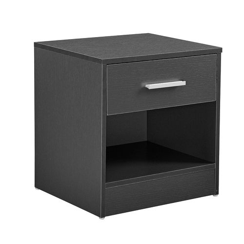 Table De Chevet Table De Nuit 1 X Tiroir Aggloméré Mélamine Gris Élégant 36,5 X 29,5 X 38cm