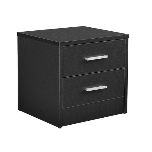 Table De Chevet Table De Nuit 2x Tiroirs Aggloméré Mélamine Gris 38 X 34 X 37cm