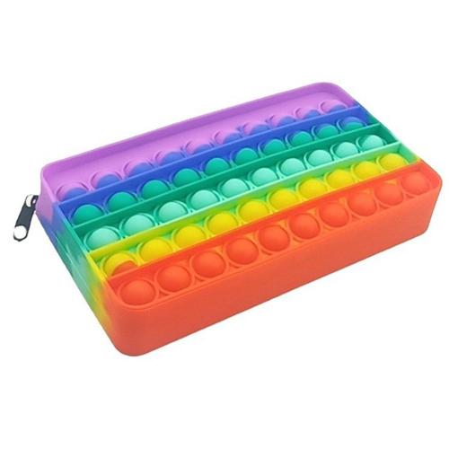 Trousse À Crayons En Silicone Pour Enfants, Grand Étui À Bulles, Jouet, Gradateur Simple, Jouets Anti-Stress, Jeu, Stylo De Teinture Pour Enfants