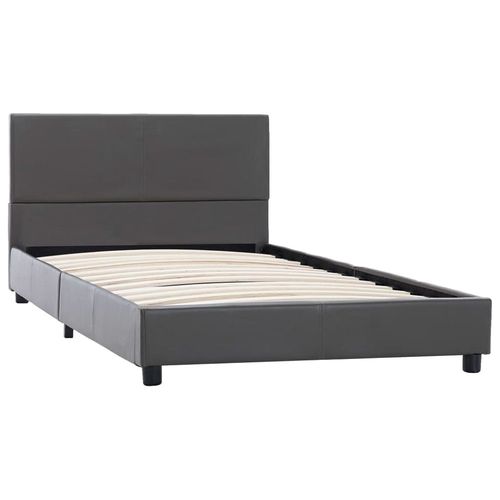 Cadre De Lit Gris Similicuir 100 X 200 Cm