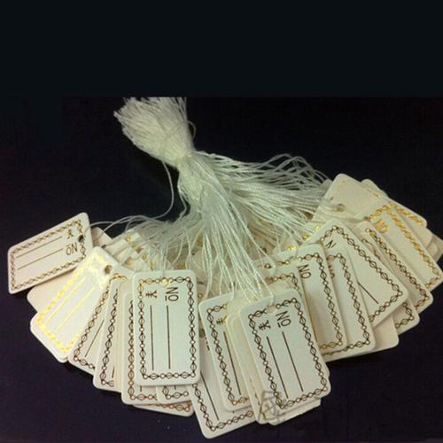 100 Pièces/Lot Note De Mariage + Ficelle Bricolage Blanc Prix Étiquette Volante Kraft Cadeau Kraft Papier Étiquettes Étiquette Bagages Argent Or Couleurs Vente En Gros