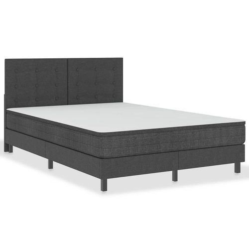 Sommier Tapissier Gris Foncé Tissu - Vidaxl