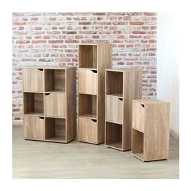 Tables De Chevet 2 Cases Décor Bois 1 Porte - Lot De 2