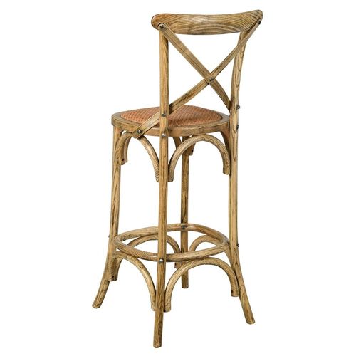 Tabouret De Bar Bois Et Rotin Bistrot Chic