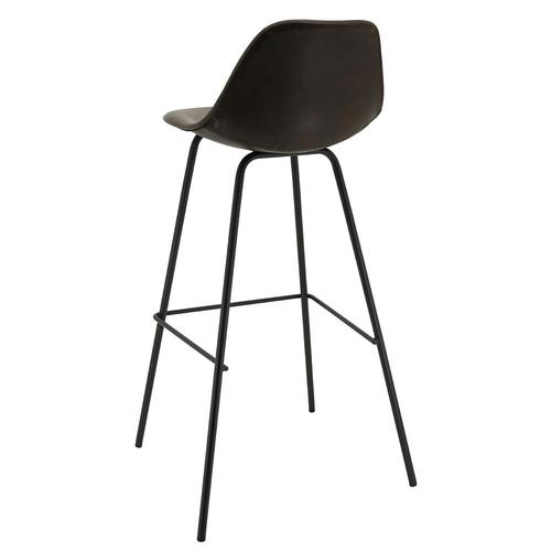 Tabouret De Bar En Simili Cuir Et Métal